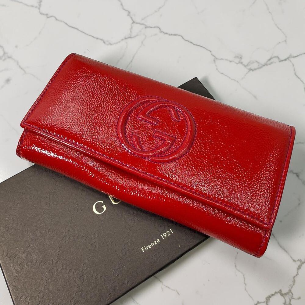 Gucci Interlocking Soho Bi-fold Wallet, Patent Leather